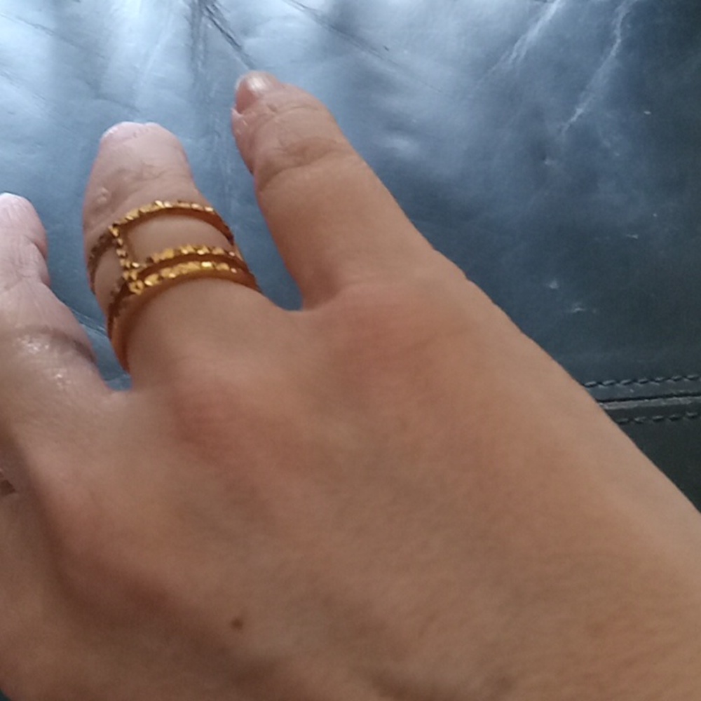 Gold Over Sterling Silver Stack Ring - image 3